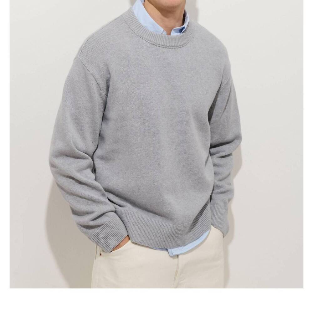 NEW ALEX MILL gabriel crewneck sweater in heather grey